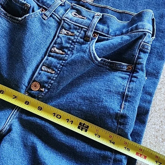Express Mom Jean Super High Rise Button Fly Size 0 Reg - Picture 9 of 13